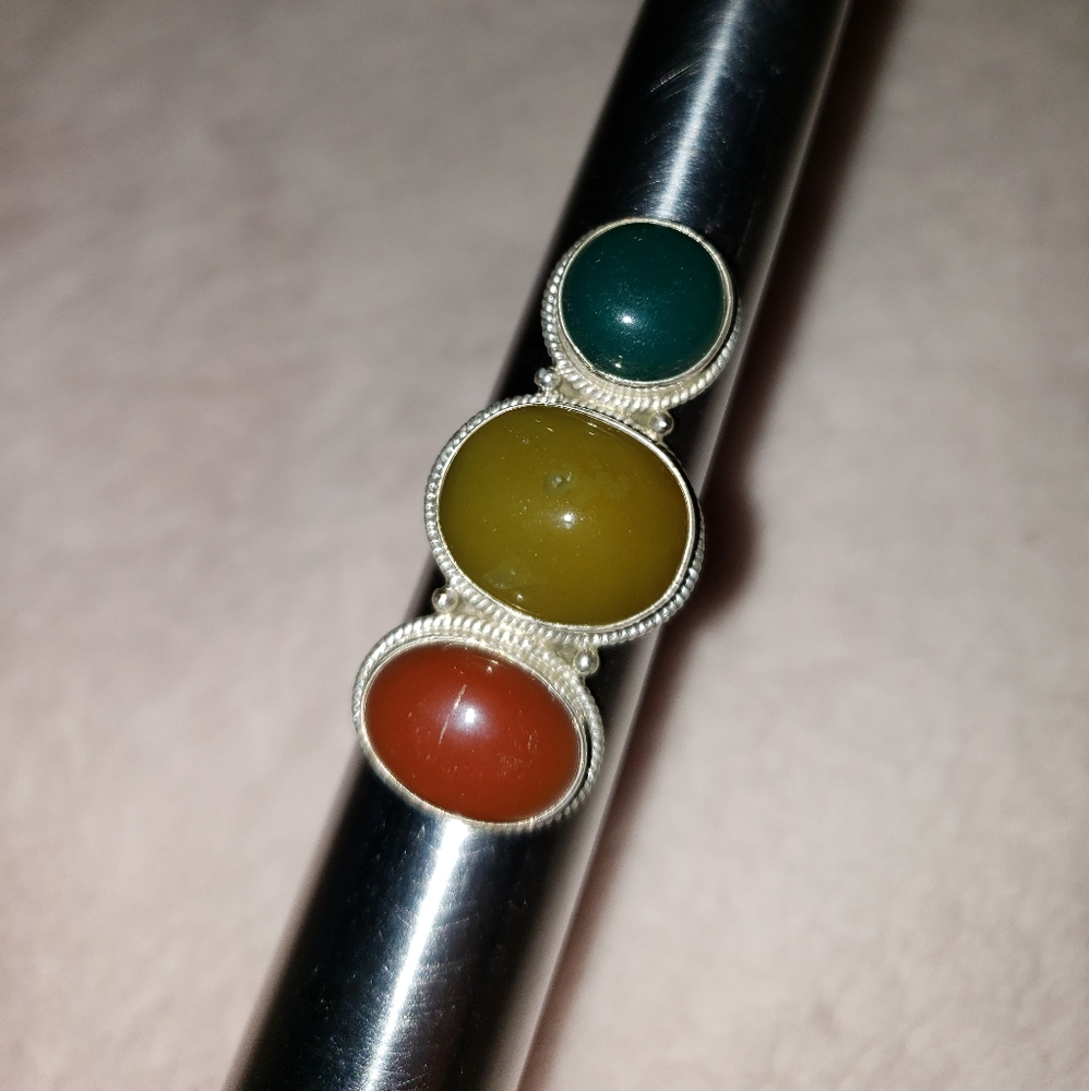 SS multi stone ring - Picture 2 of 5